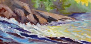 A very exciting day of painting next to roaring high spring water near Whitney
